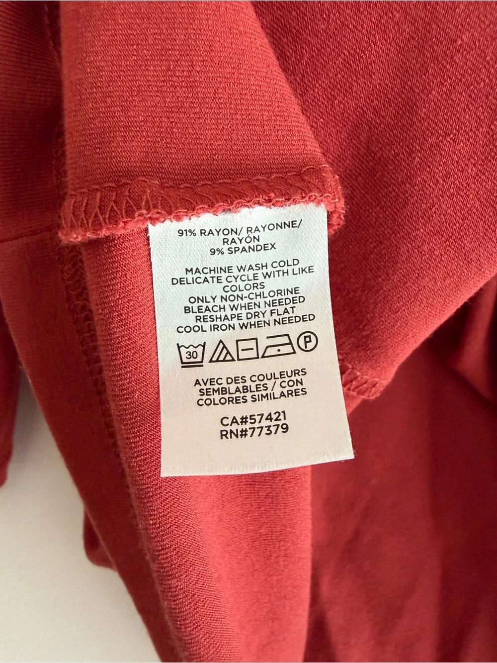 Ann Taylor Terracotta Orange Bateau Neck 3/4 Sleeve Knit Shirt Size M